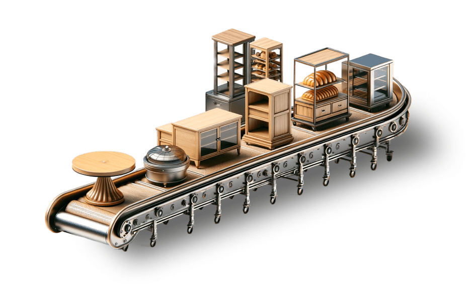 Конвейер с мебелью