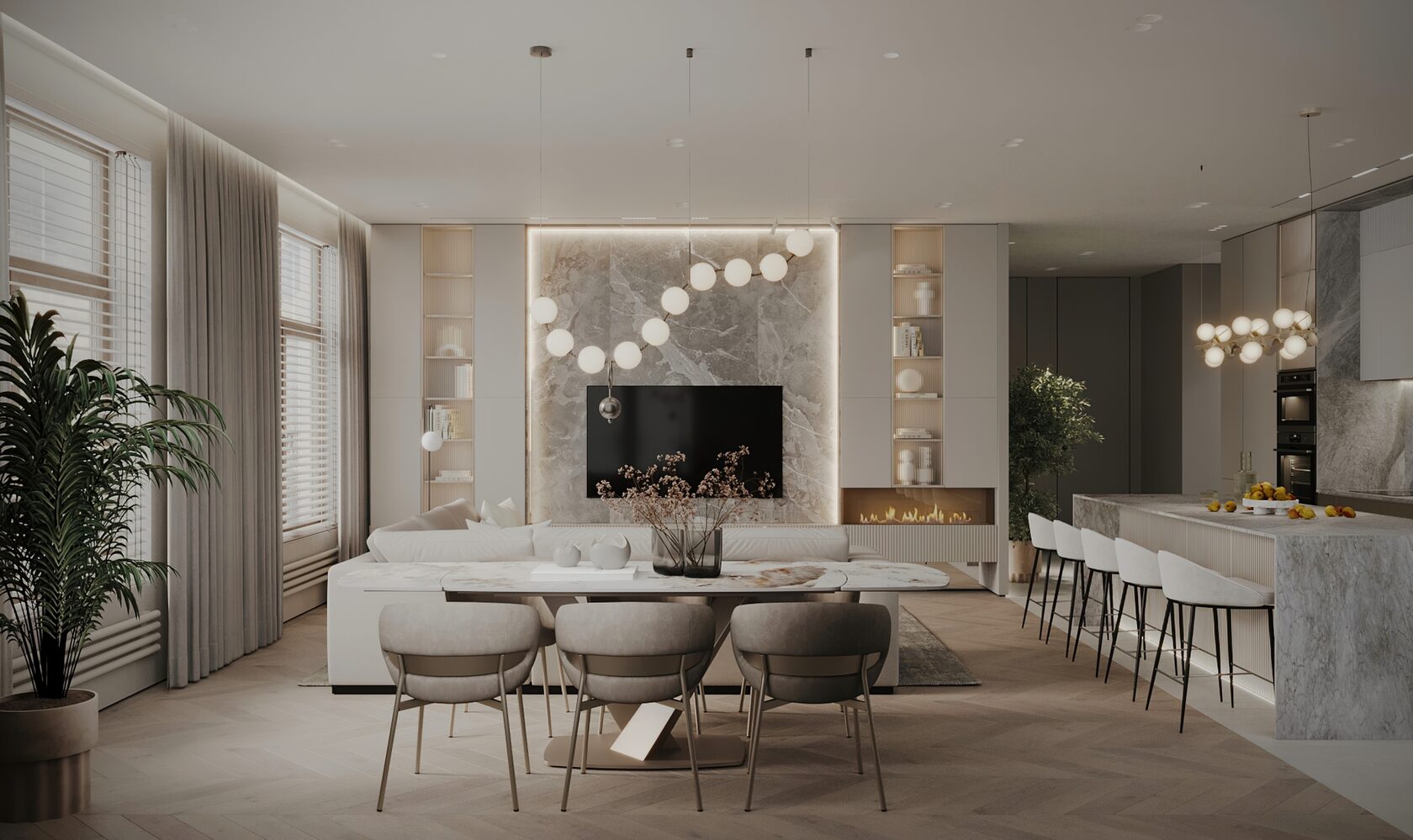 Жилой комплекс премиум-класс "Neva Haus". Дизайн-проект квартиры 120кв.м.Студия дизайна интерьеров StartDesign.