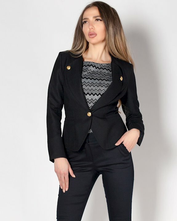 Класическо черно дамско сако от Efrea за стилна визия в офиса