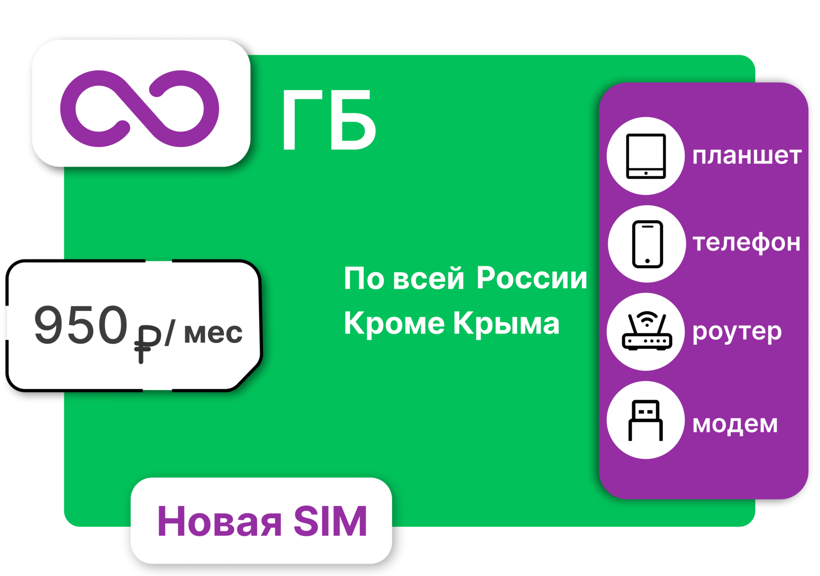 Тариф на интернет Теле2 3G/4G 2 тб 2100 руб/мес