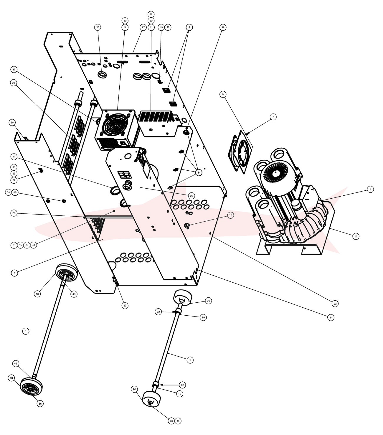 Morgana AutoCreaser Pro XW 145-117275 Main Assembly — схема деталей, Вид 1