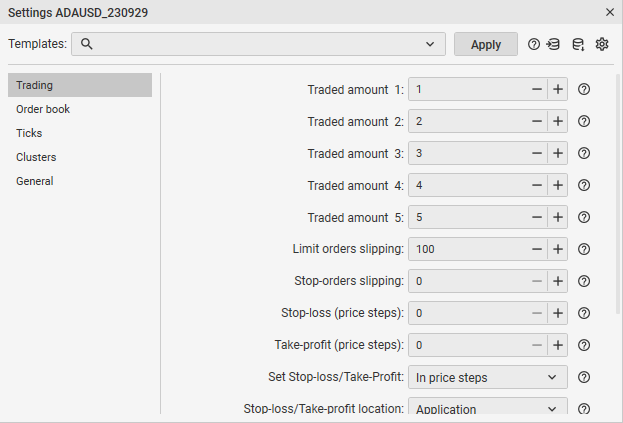 CScalp redesign: Order book settings