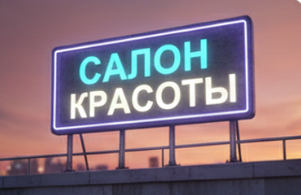 Монтаж крышной вывески автовышкой