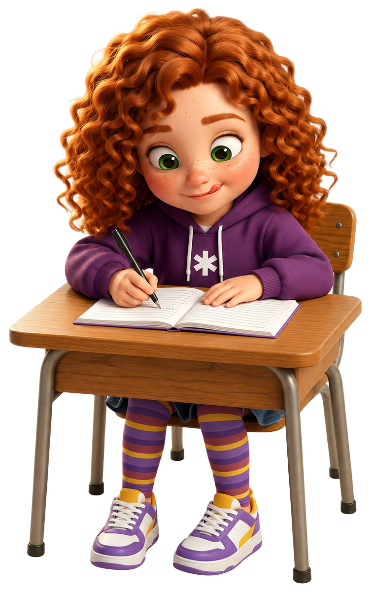 Девочка SmartyKids учится каллиграфии