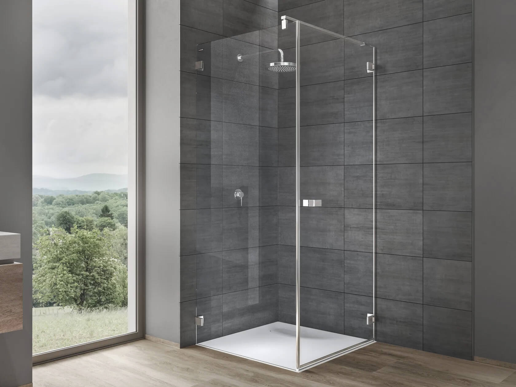 душевая кабина в интерьере