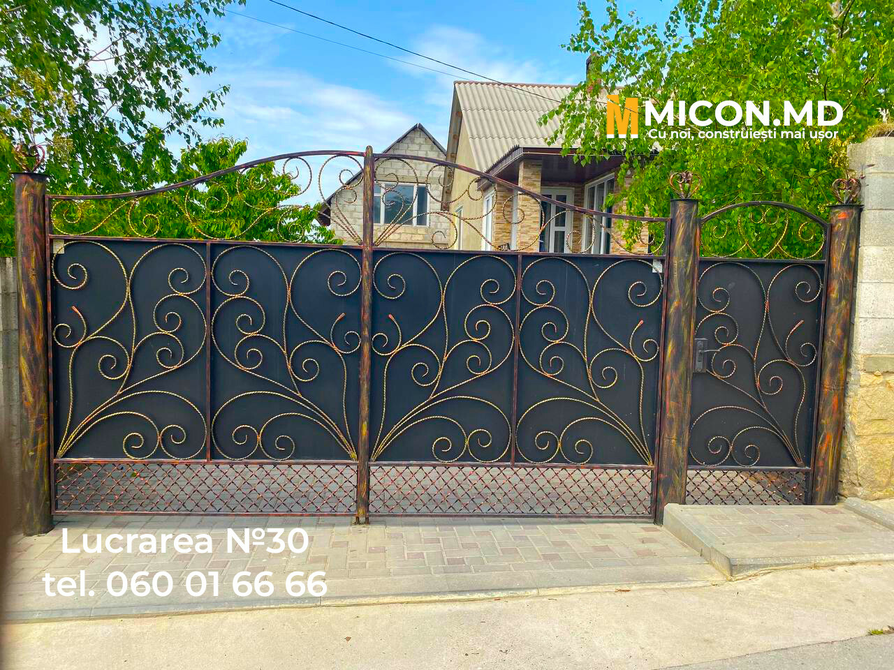 Porți și portițe din fier forjat la comandă în Moldova. Livrare, montare.