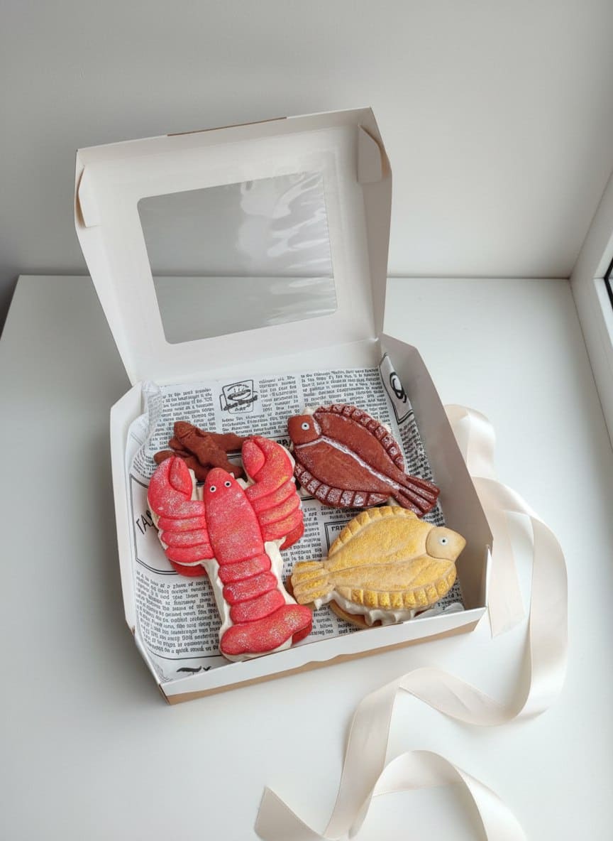 Набор к 23,рак и две камбалы, печенье и зефир 1