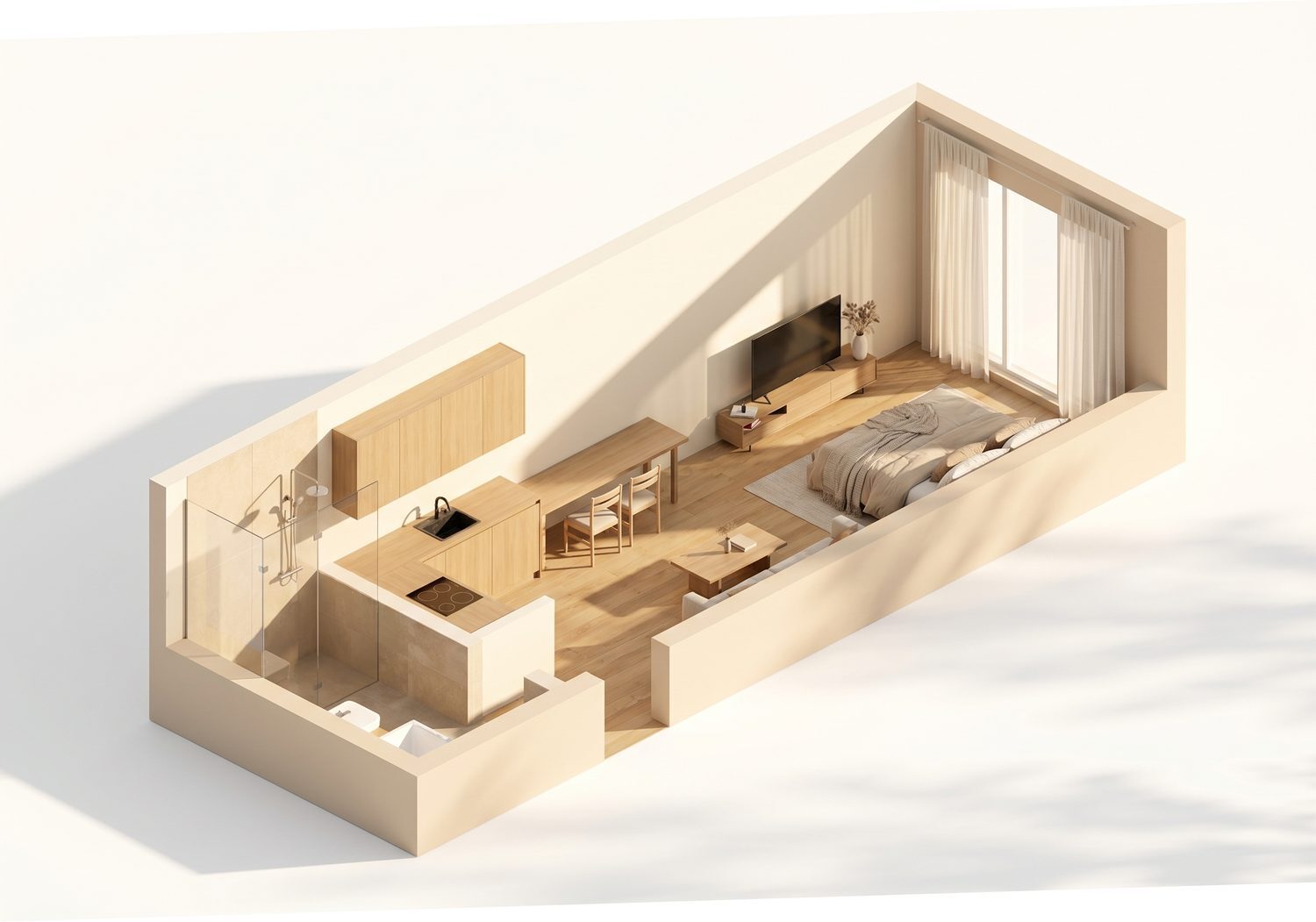 Floor plan Studio 31.8 m² – Zen Gardens, Bar