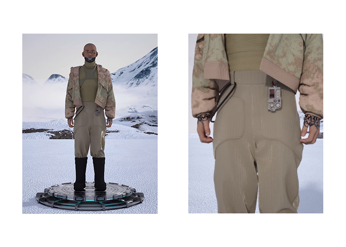 3D-визуализация аватара и одежды в зимней локации