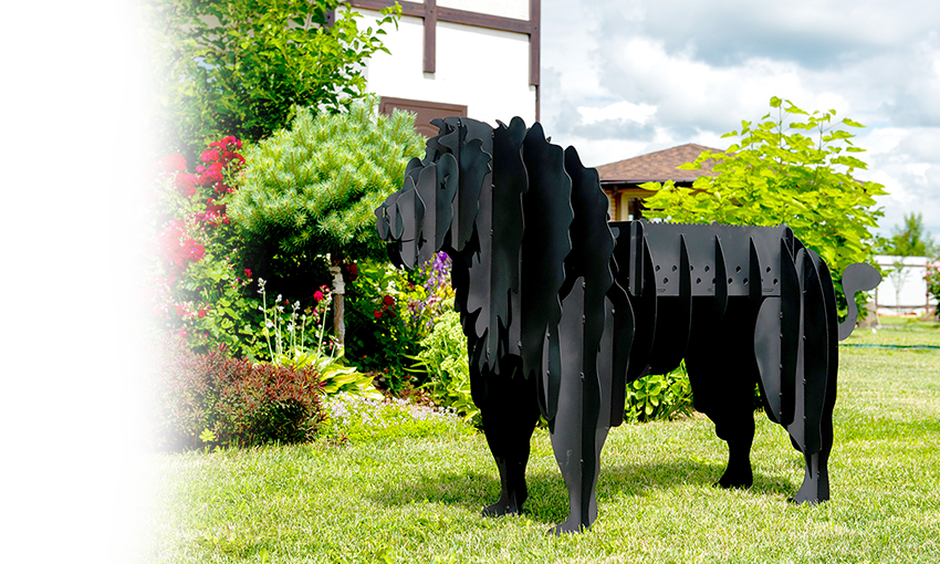 Очаг кованый чёрный в виде футбольного мяча