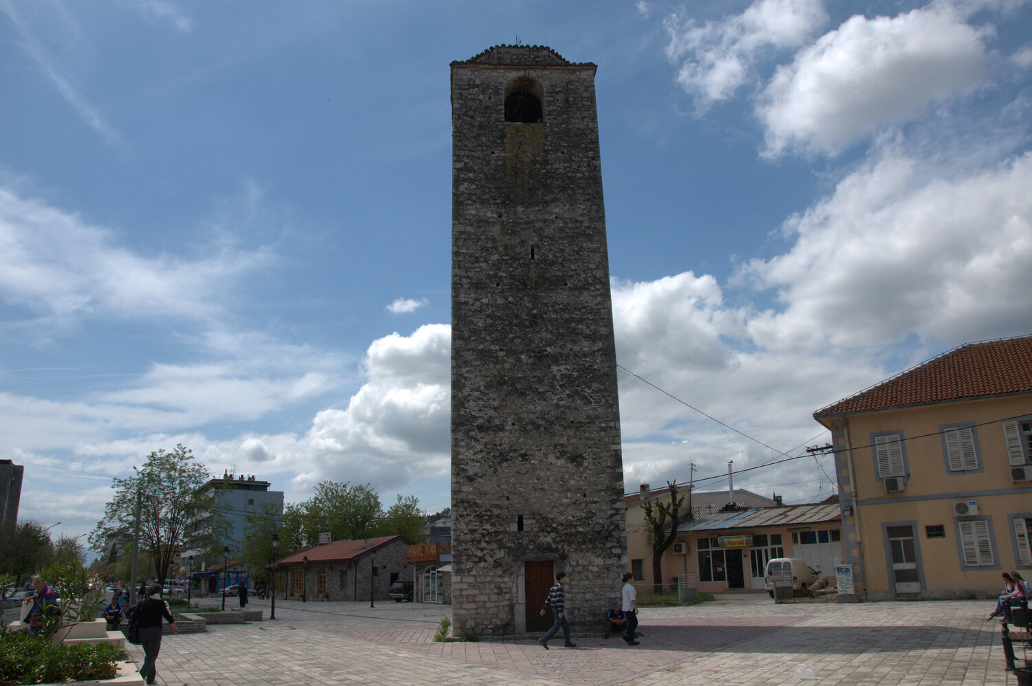 A view of the Ottoman Clock Tower (Sahat Kula) in Stara Varoš in Podgorica, Montenegro