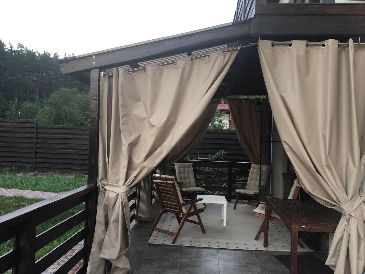 Пошив уличных штор для беседки, веранды или качелей