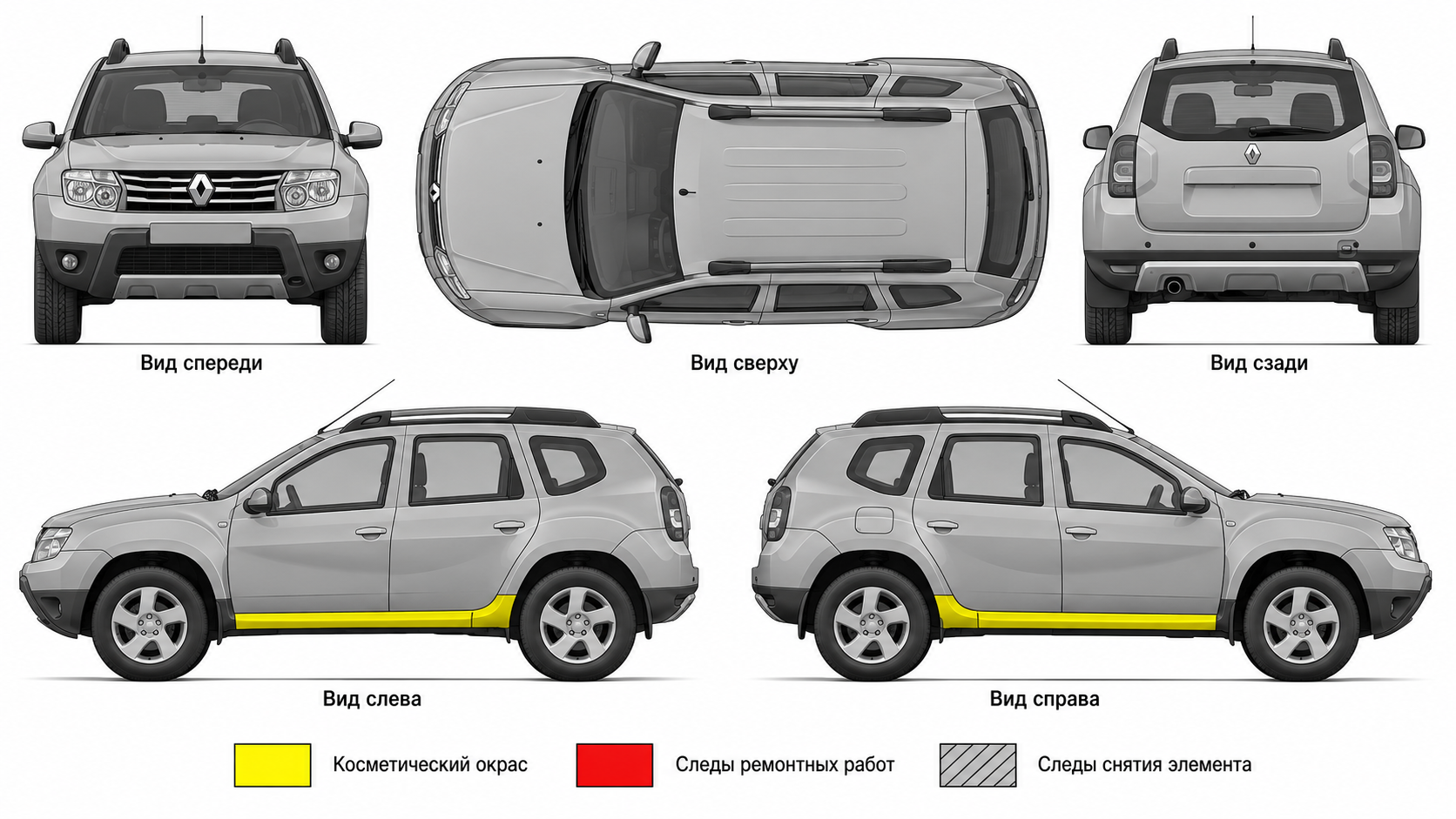Карта ЛКП Renault Duster