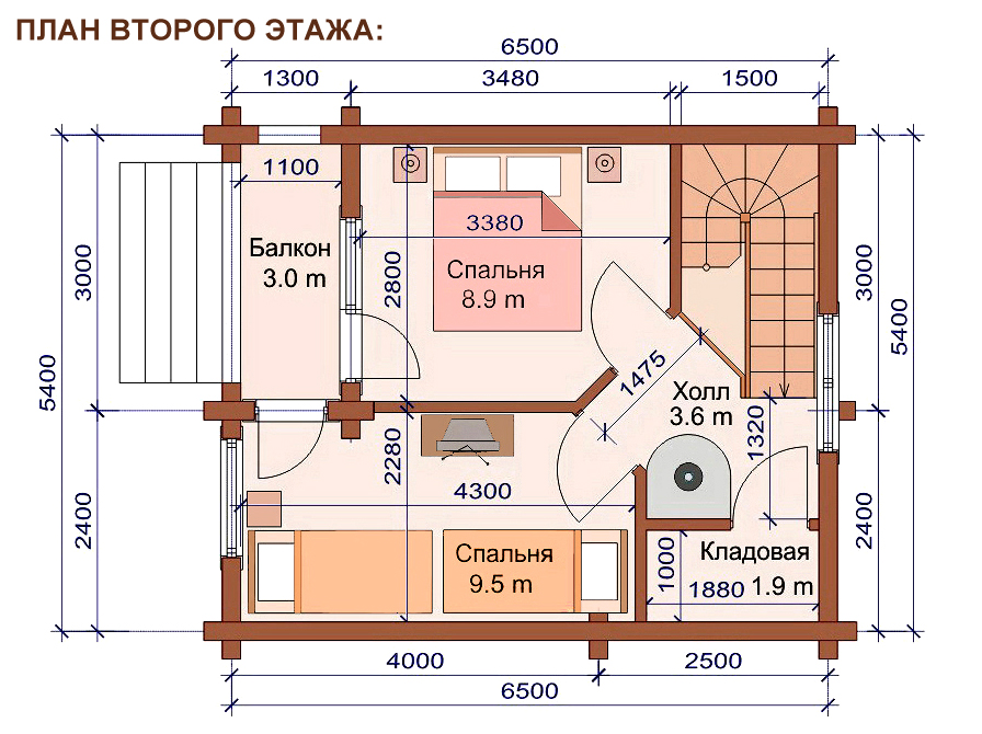 Проект бани 7х5 2 этажа