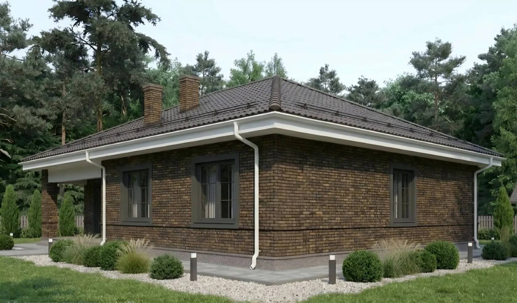 Проект одноэтажного дома в европейском стиле (C-109): изображение 4