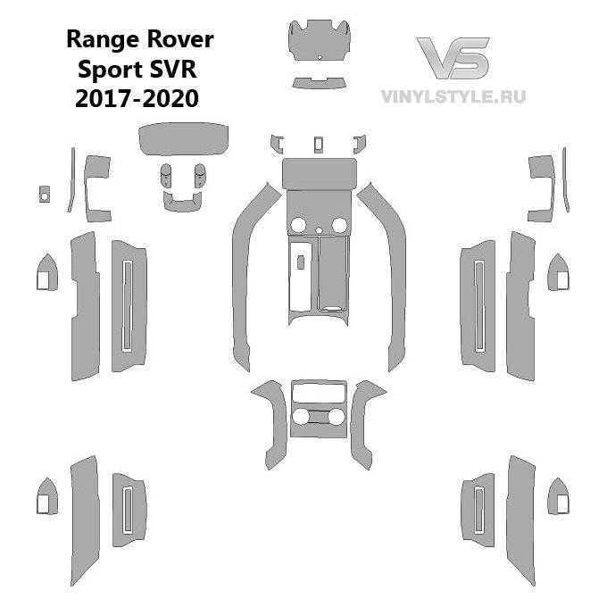 Range Rover Sport SVR лекала на глянцевые элементы салона