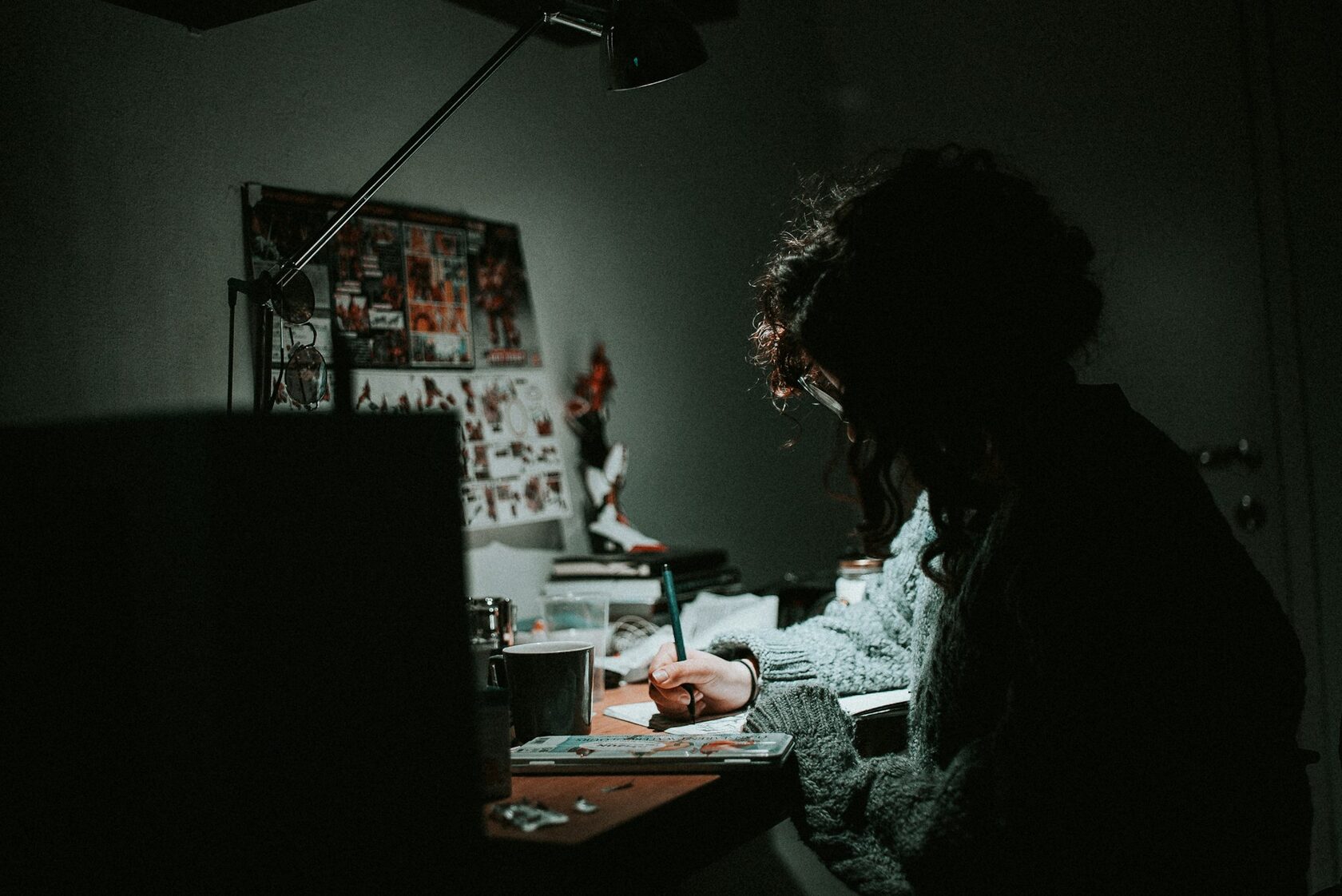 Behind scenes body artist working