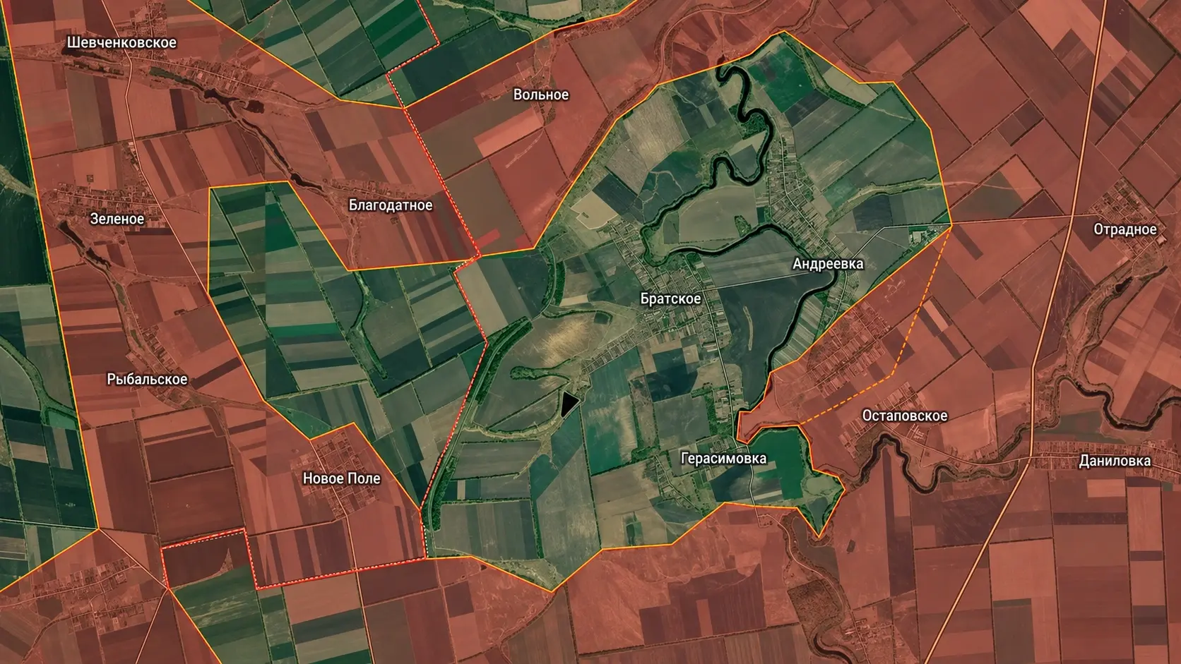 Карта района Андреевки в Днепропетровской области