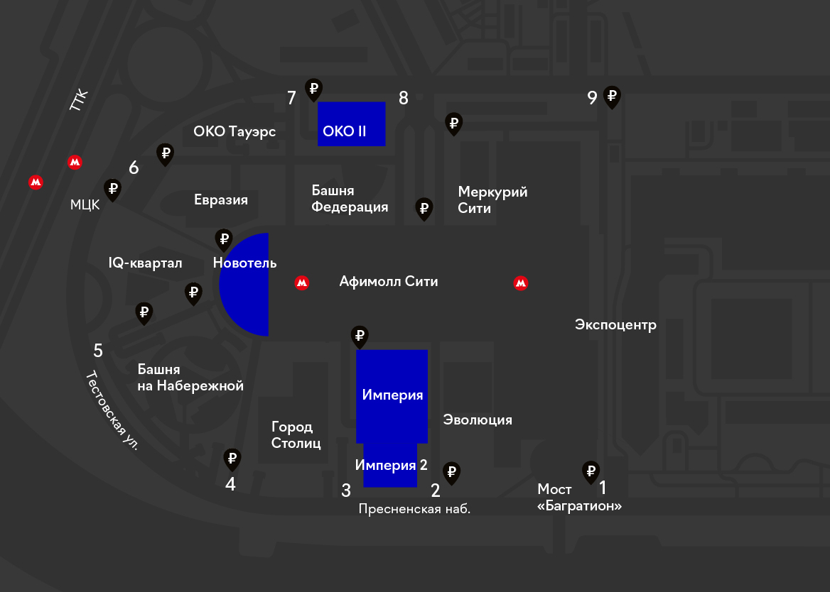 Парковки афимолл сити схема