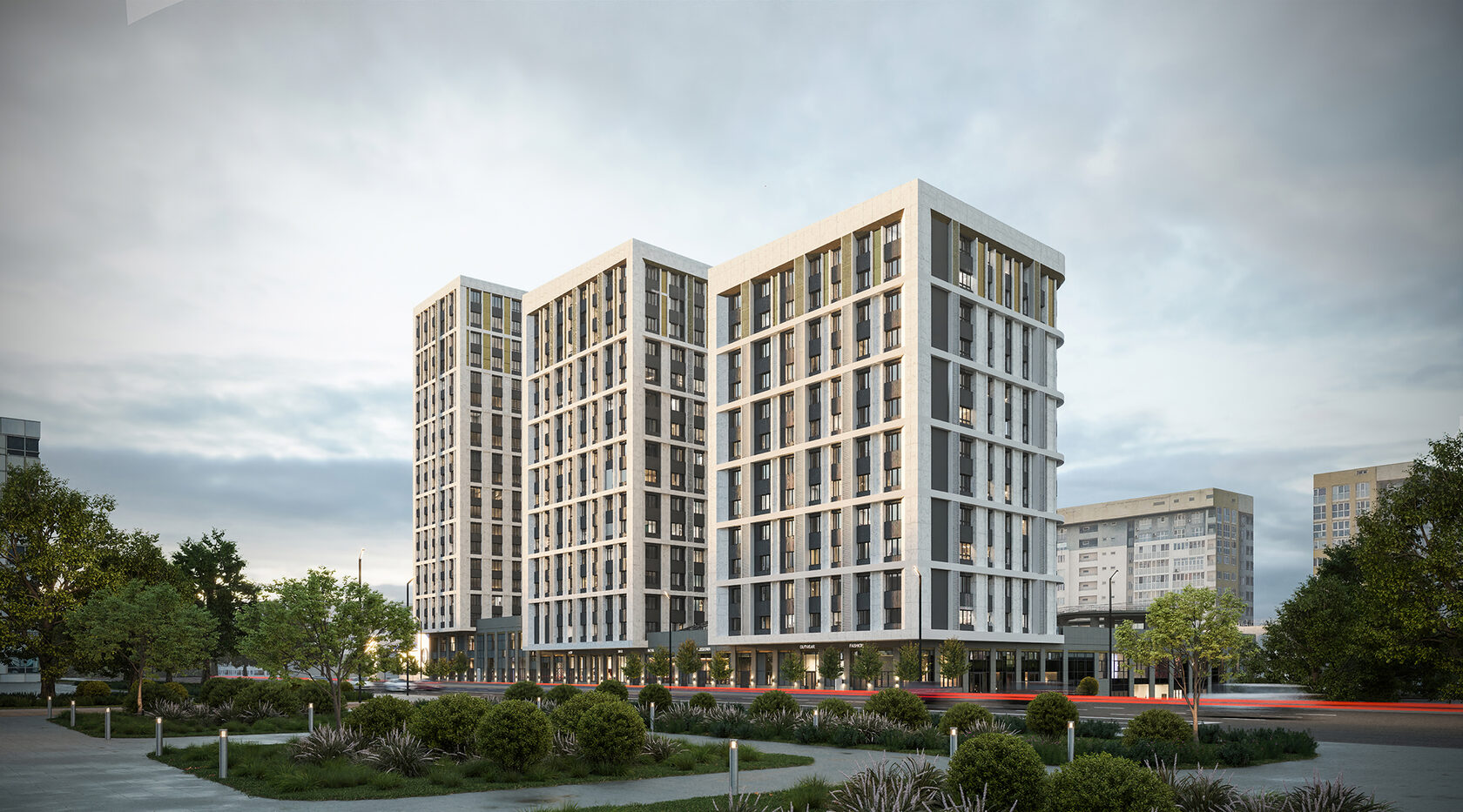 AURUM — благоустройство, панорама двора