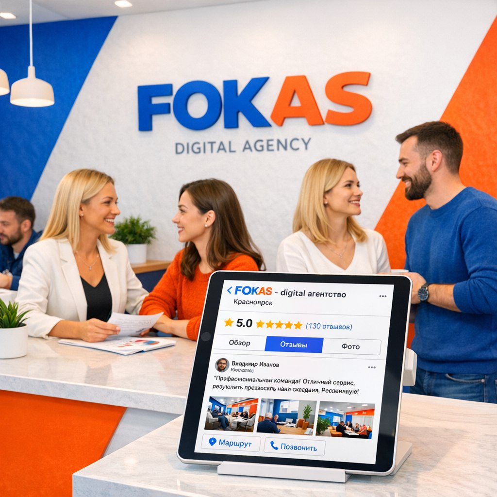 Яндекс для бизнеса в Красноярске — доверие клиентов через Яндекс Карты и FOKAS