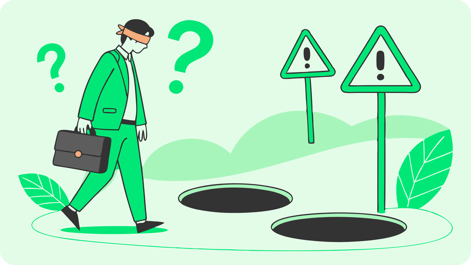 blindfolded-businessperson-near-pitfalls
