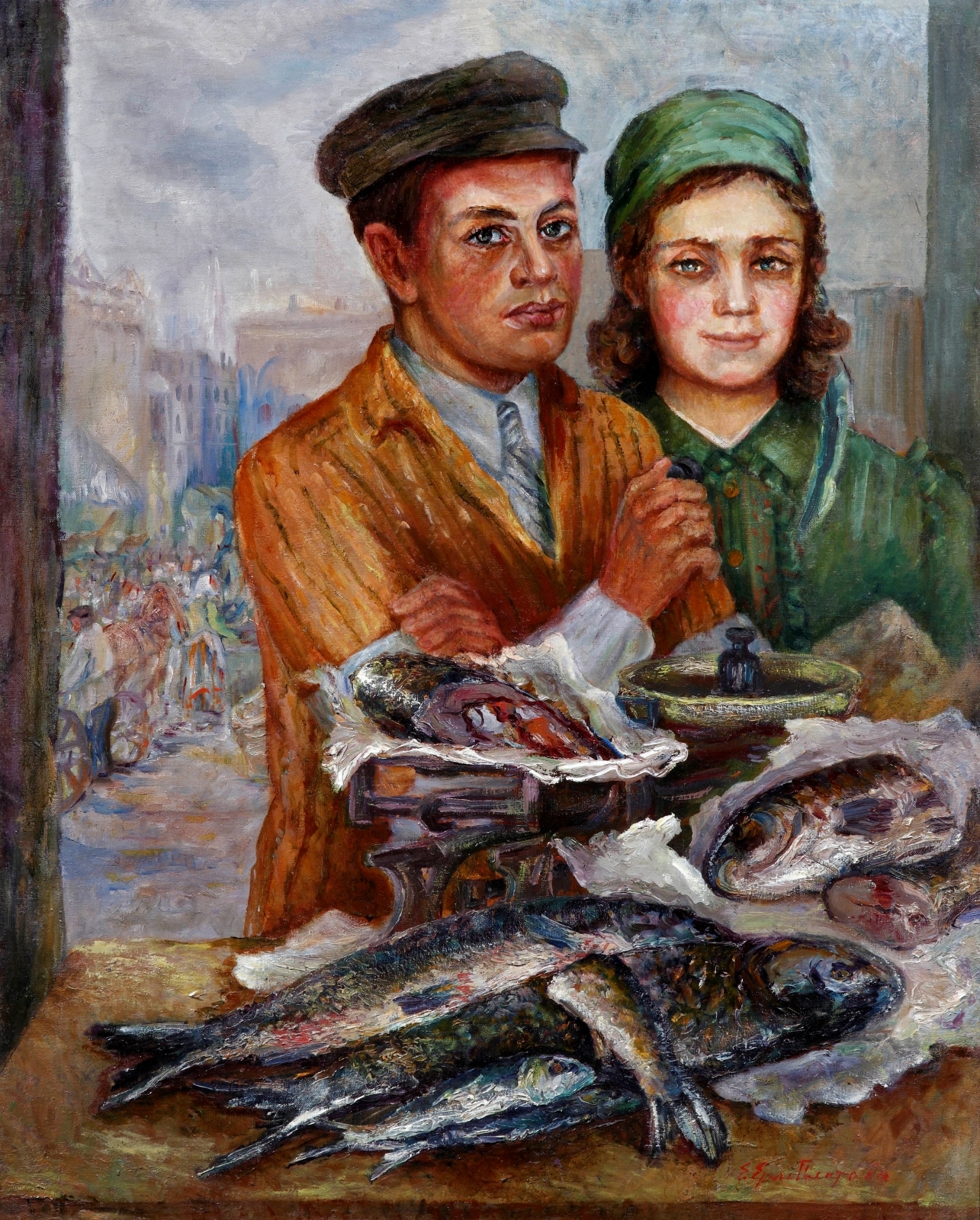 Продают рыбу. 1936