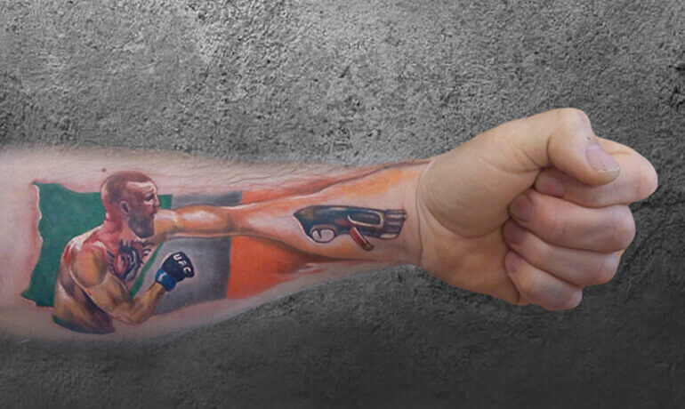 тату Конор Мак Грегор, лучшие тату салоны Перми, сделать тату в Перми, тату Пермь цены, цветные тату в Перми, лучшие тату мастера Перми, татуировка в Перми