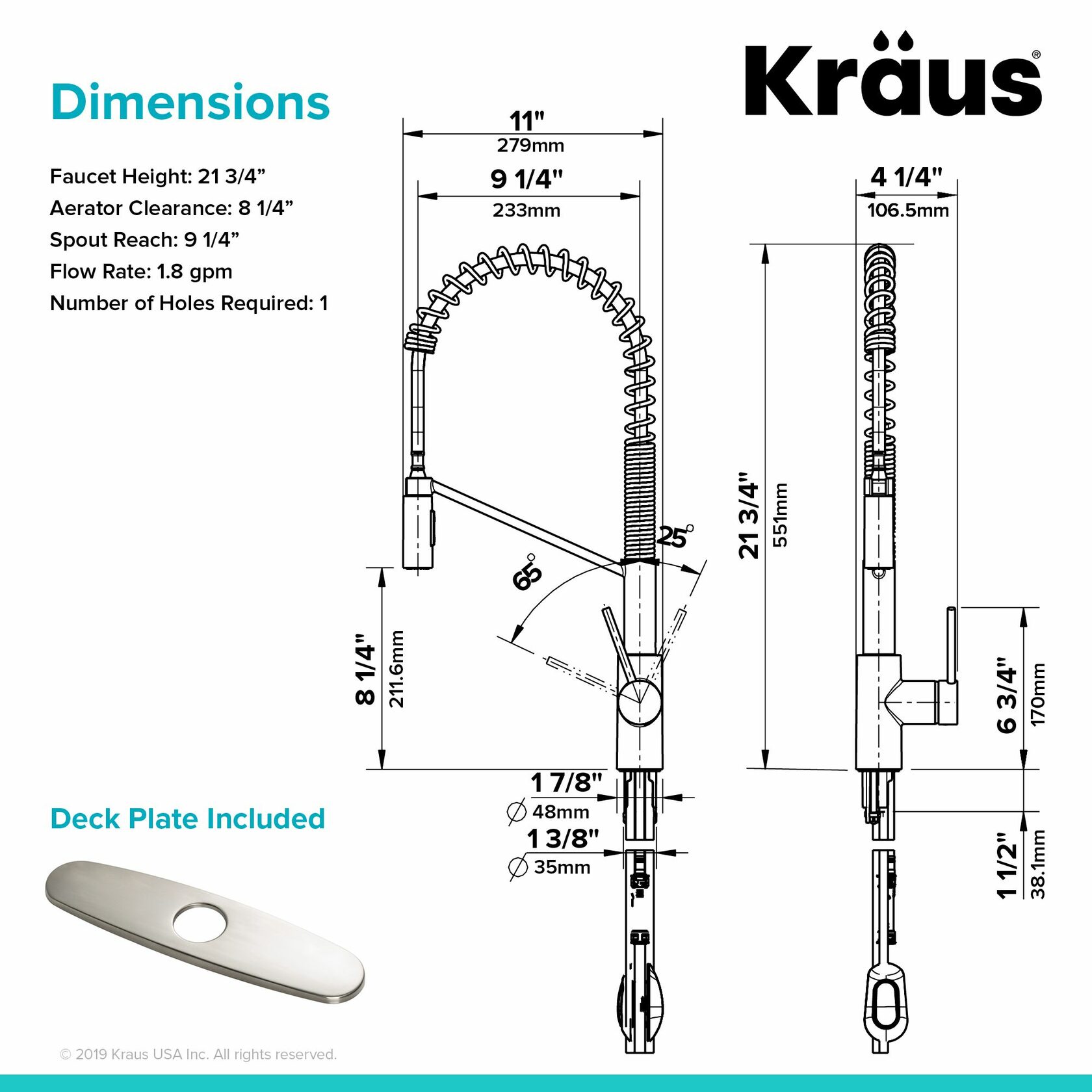 Кухонный смеситель Kraus KPF-2631SFS - изображение 6