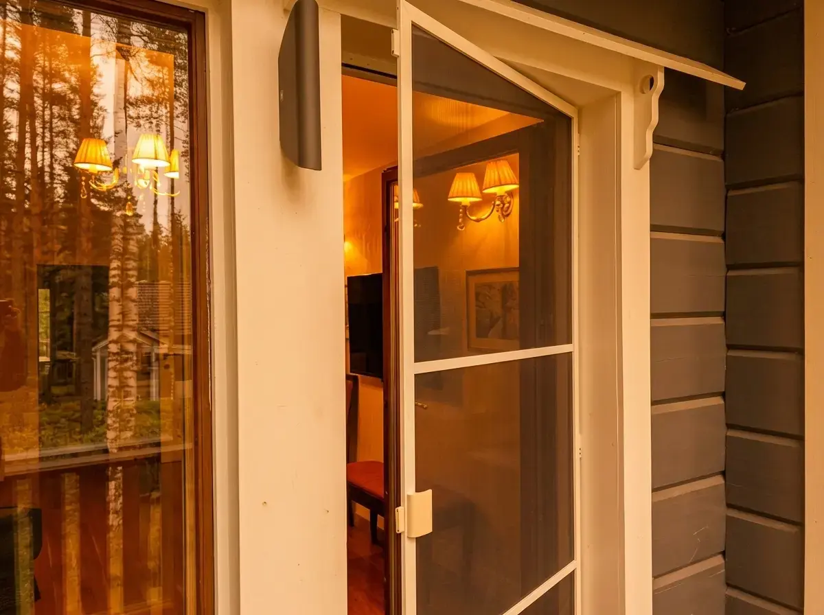 Распашная москитная дверь