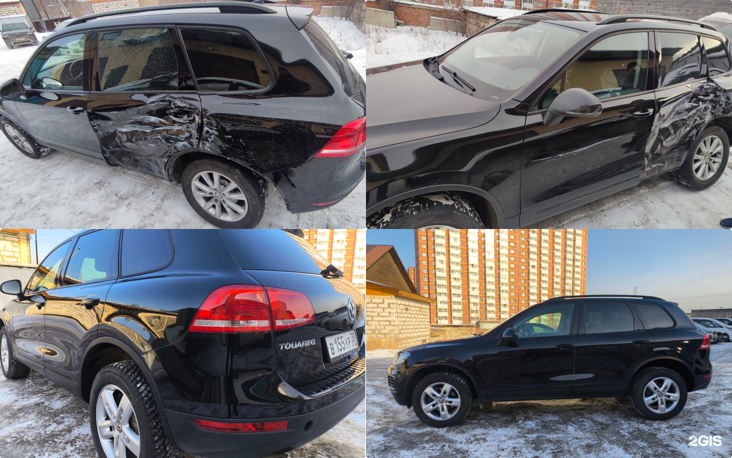 Volkswagen Touareg: кузовной ремонт боковой части, фото до и после