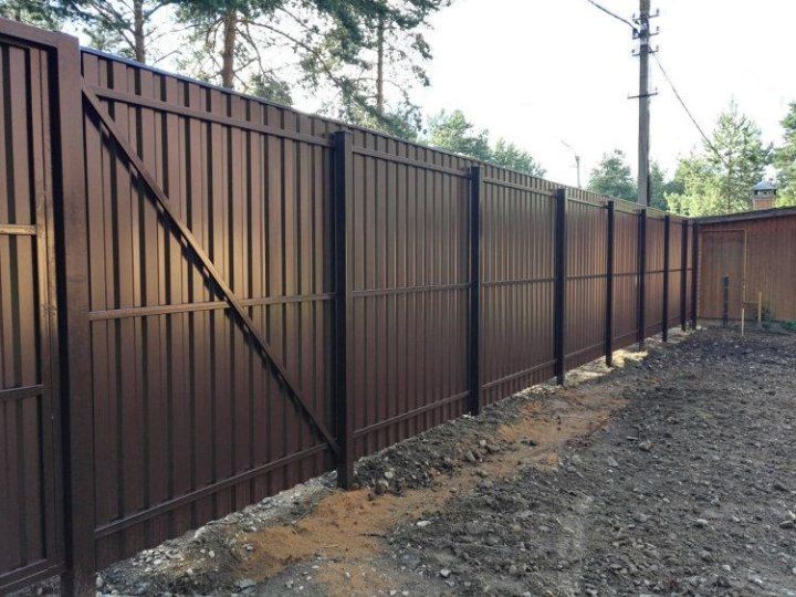 Забор из профнастила на сварном каркасе — установка в Донецке