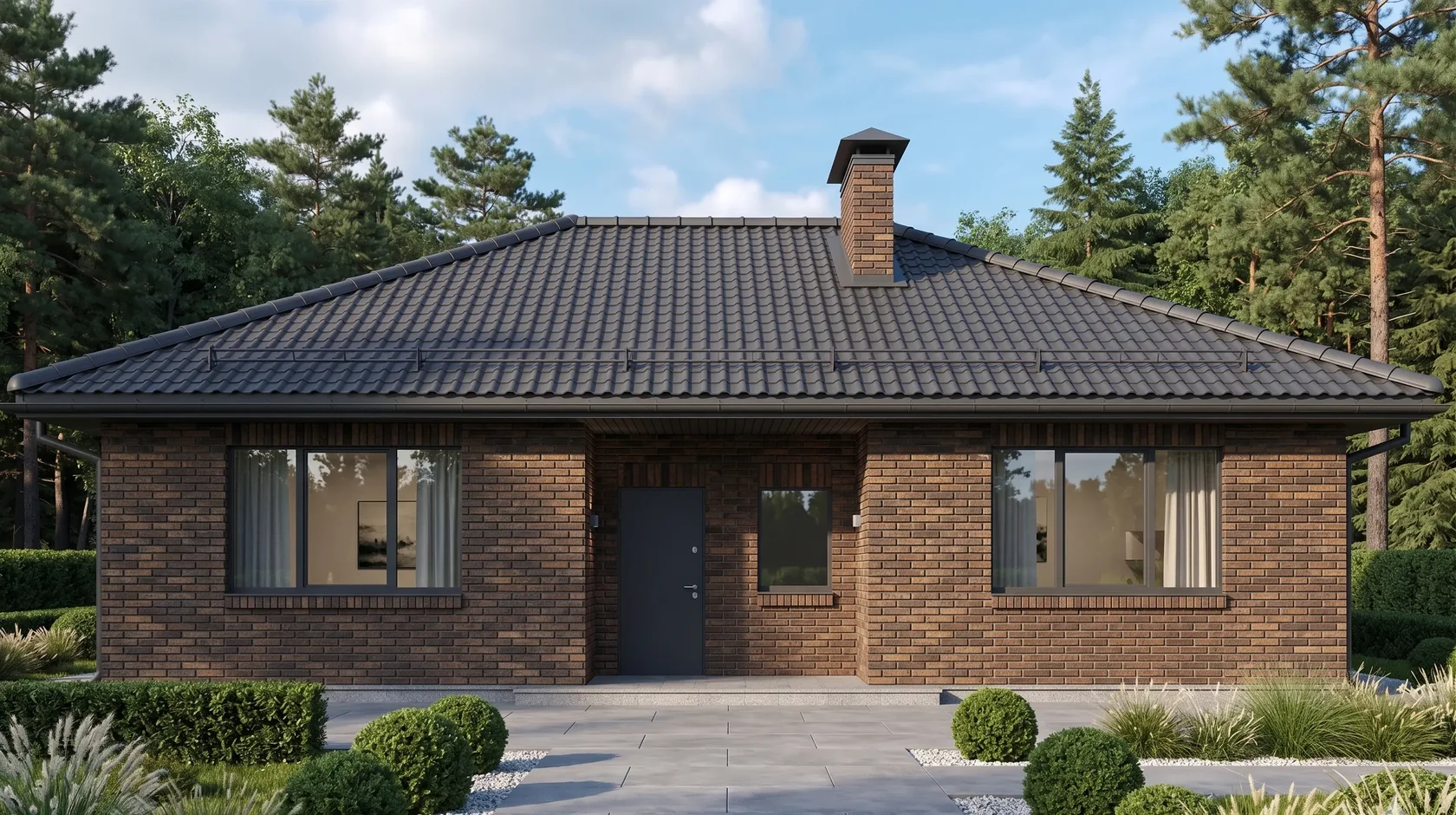 Проект одноэтажного дома C-98, 98.24 м²