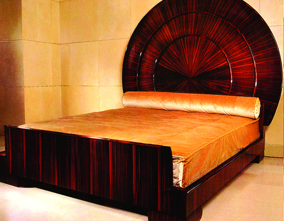 Кровать шпон макасского эбенового дерева