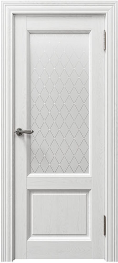 Дверь межкомнатная Sorrento (Соренто) 80010 Остекленная цвет Серена Белый
