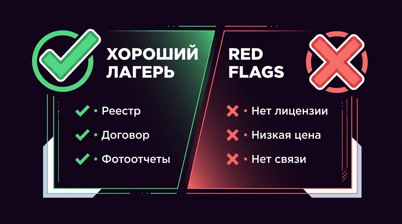 Сравнение хорошего и плохого лагеря - red flags при выборе