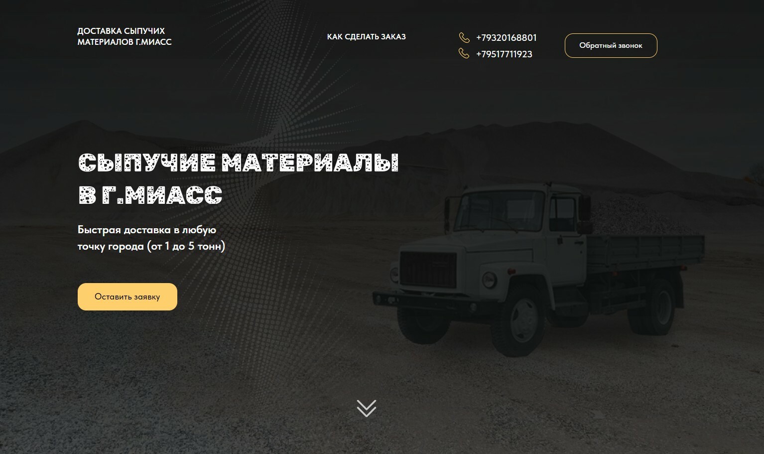 Продажа сыпучих материалов в г.Миасс с доставкой