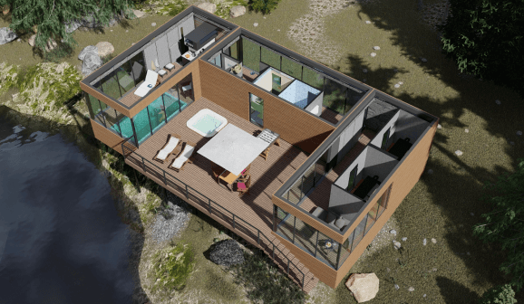 3д дизайн проект модульного спа-комплекса