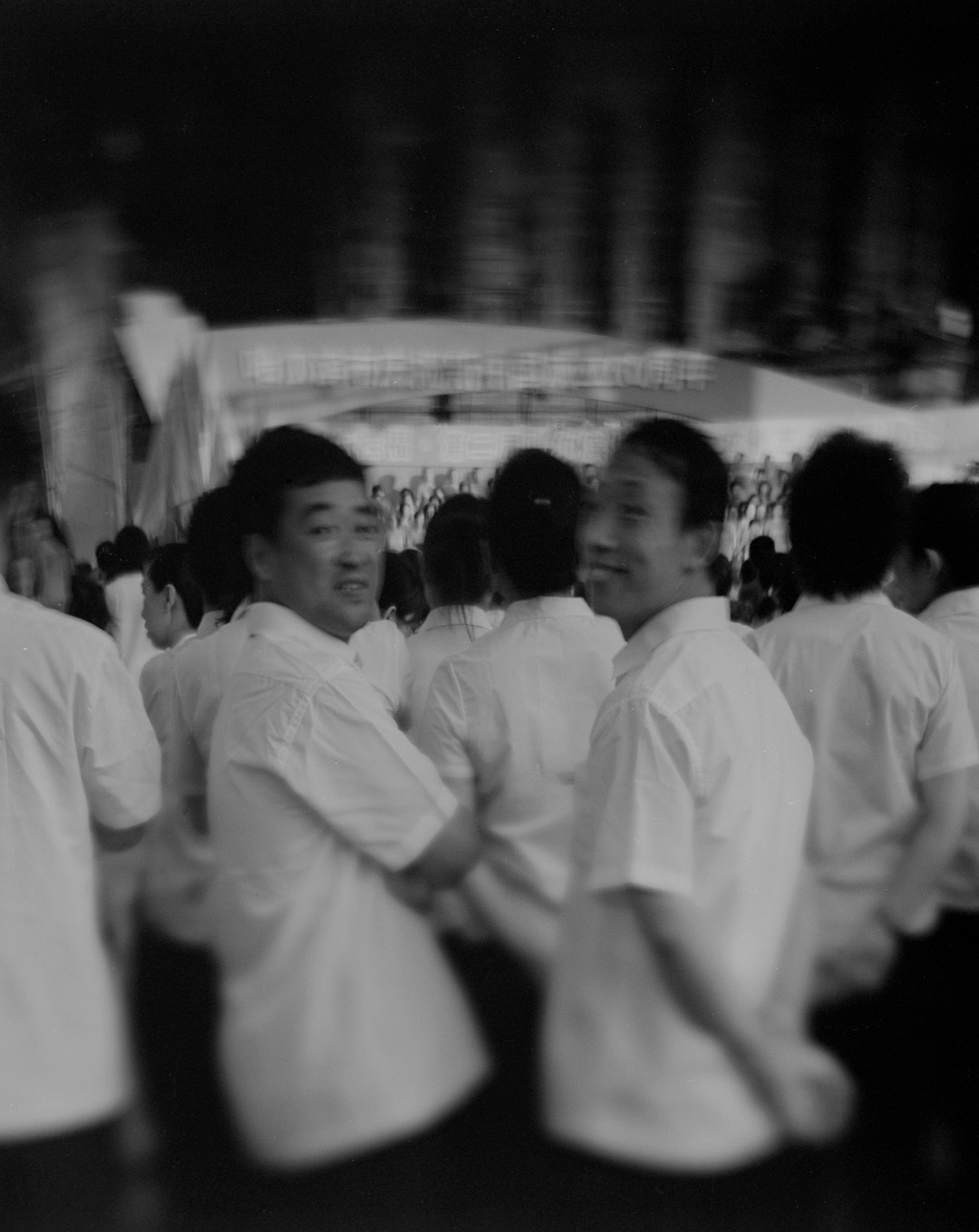 National Holiday. Participants near Saint Sophia Cathedral. Harbin. China. 4x5 Negative. 2009.