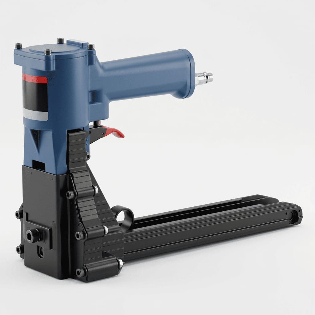 Пневматический степлер для гофрокоробов — инструмент для скрепления упаковки скобами