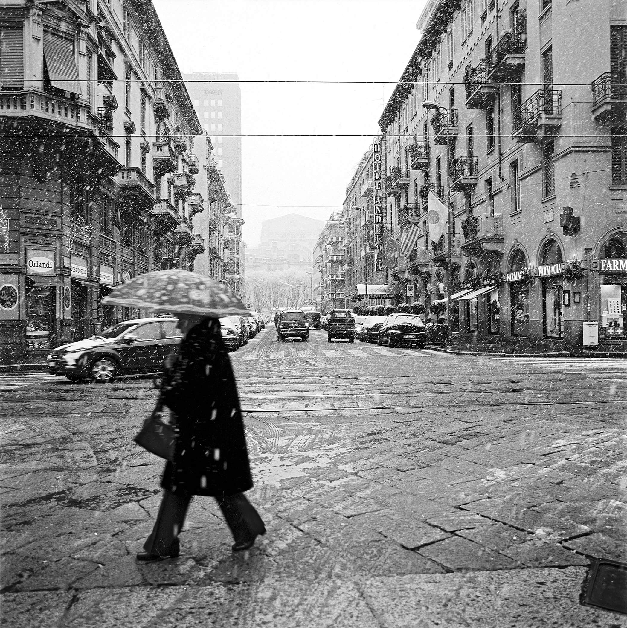 Corso di Porta Romana. Milan. 2007. BW Negative 6×6.