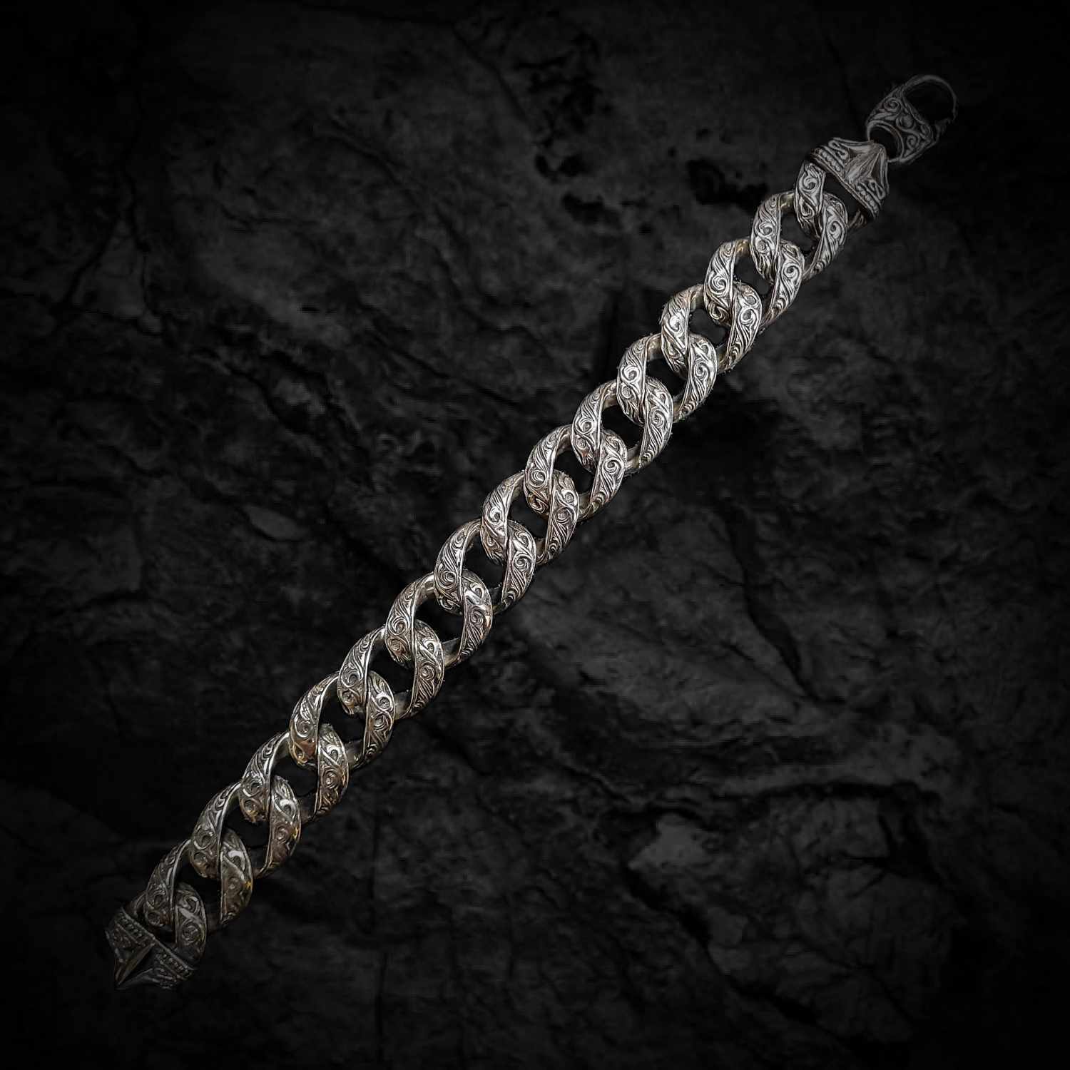 массивный мужской браслет, мужской массивный браслет на руку, серебряный браслет мужской массивный