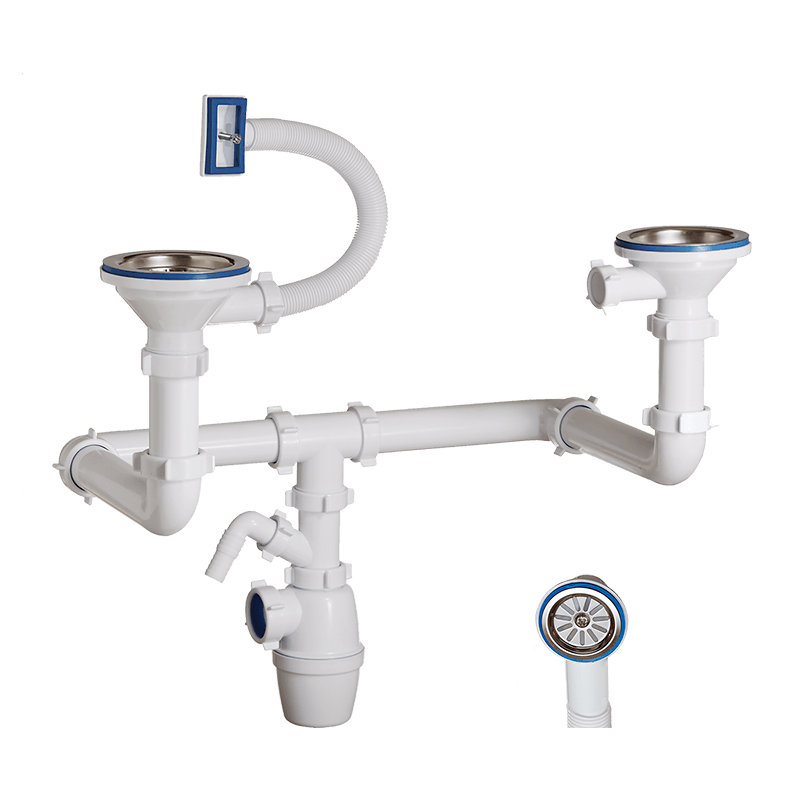 А-43592 Сифон двойной бутылочный разноуровневый 3 1/2\"х40мм, со ...