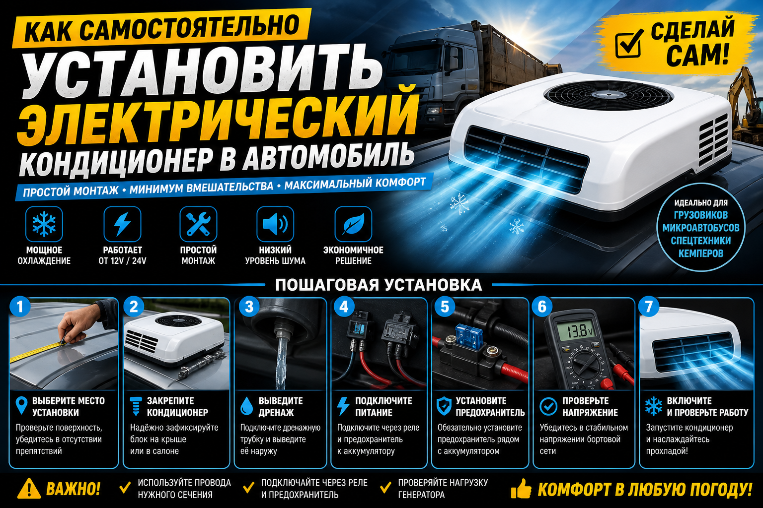 Электрический кондиционер в автомобиль — простой способ установить кондиционер