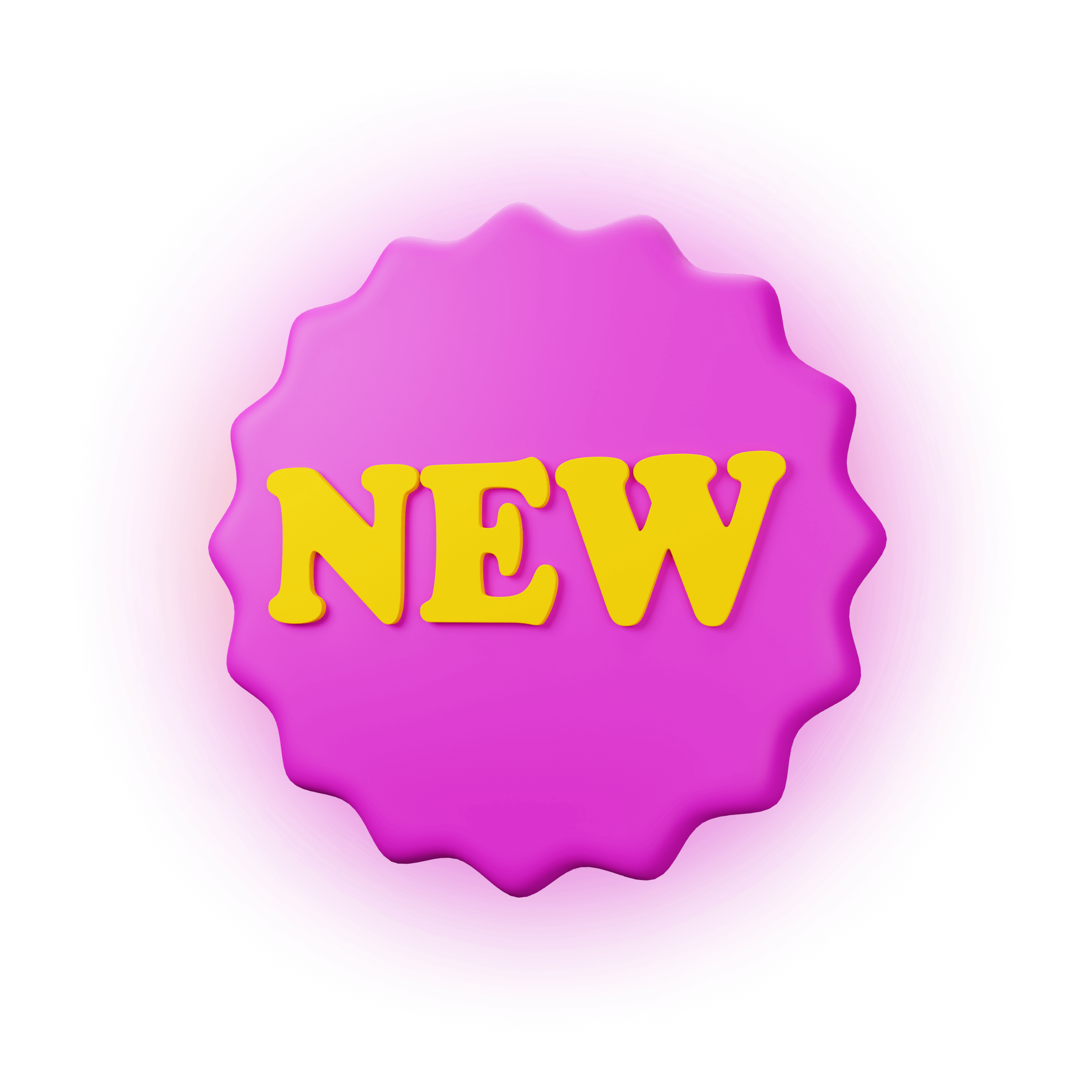 розовый многоугольник, new, новый, розовая наклейка new