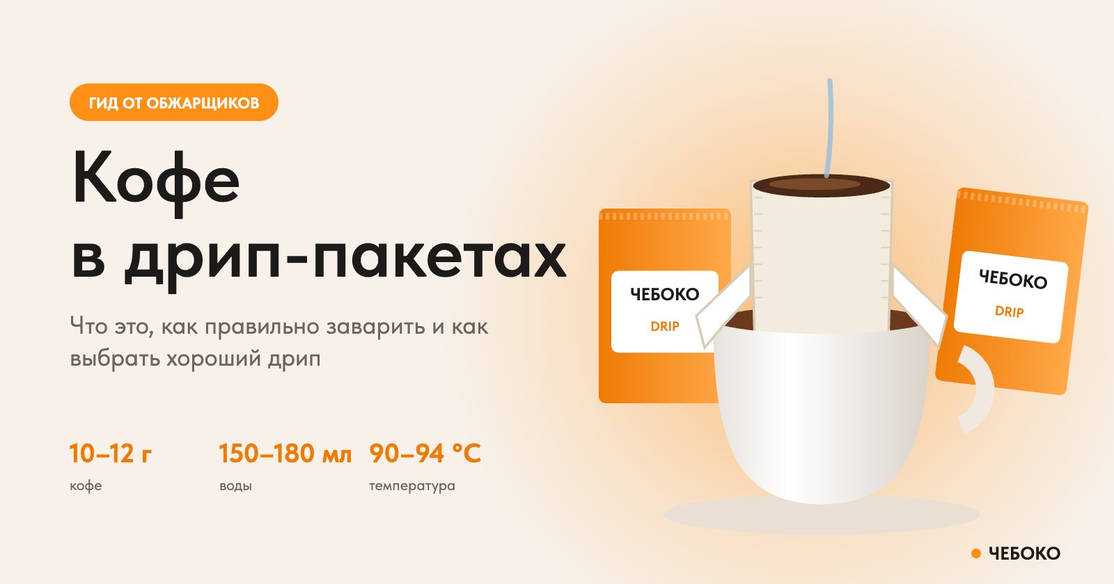 Кофе в дрип-пакетах: дрип-пакет на чашке и упаковки дрип-кофе