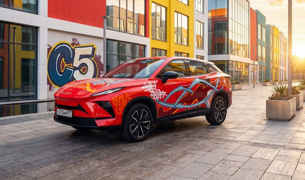 Граффити на колёсах. Илья Sober раскрасил OMODA C5 и JAECOO J6
