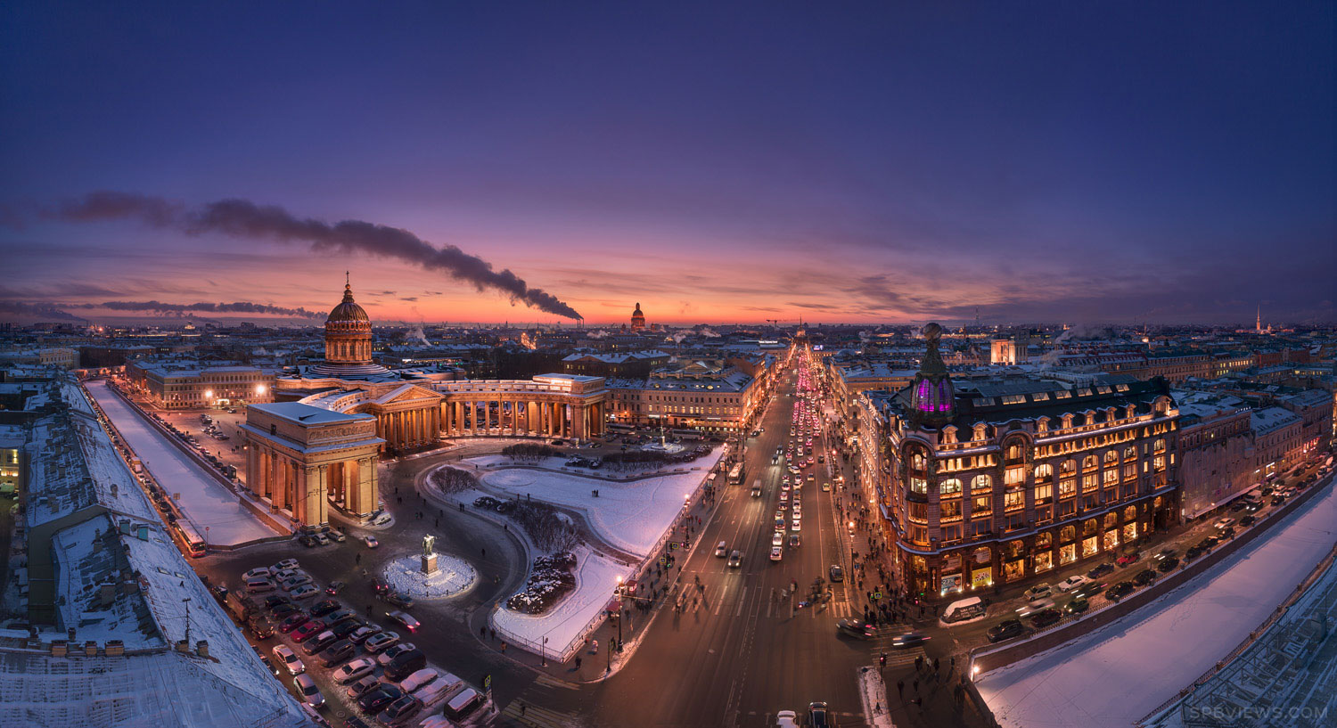Санкт-Петербург Невский проспект с высоты птичьего полета