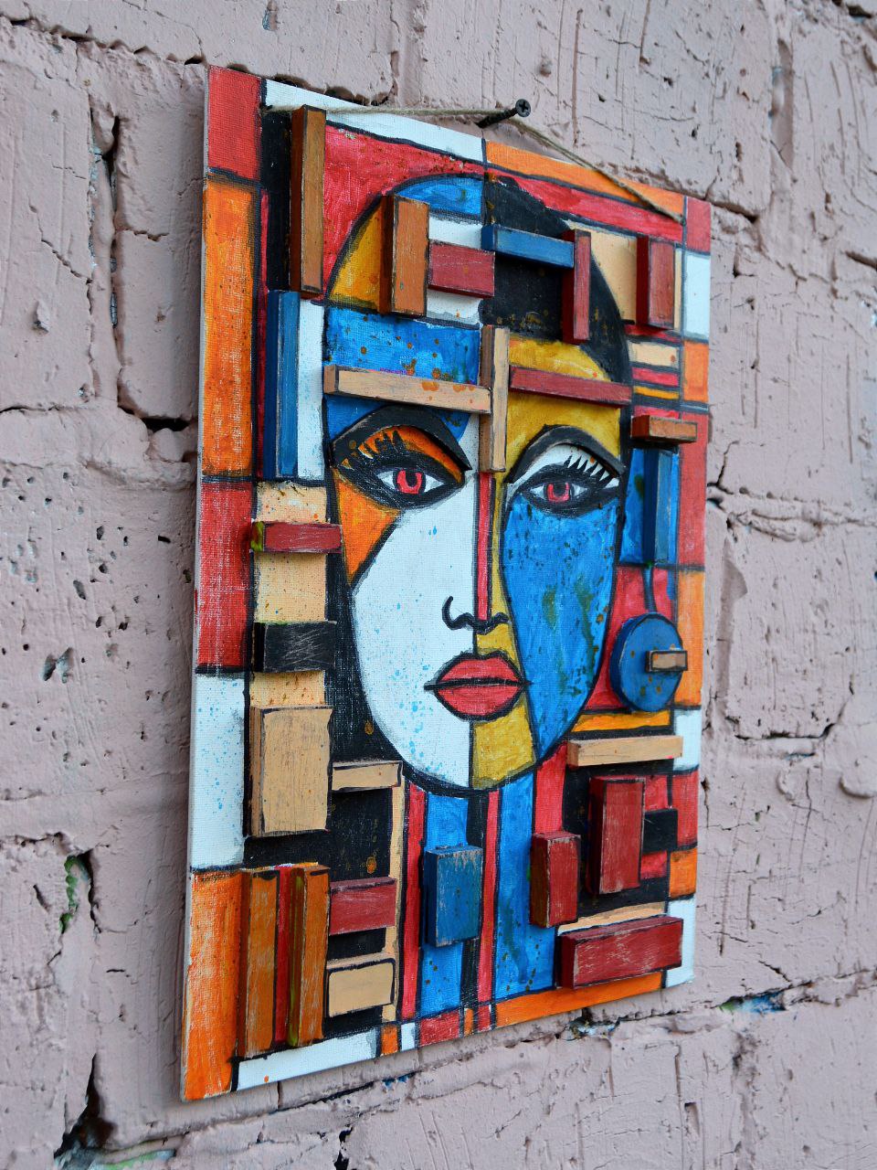 Картина из фактурной кожи мультисенсорная А.МузылевЪ &quot;Гранж Авангард 6&quot;