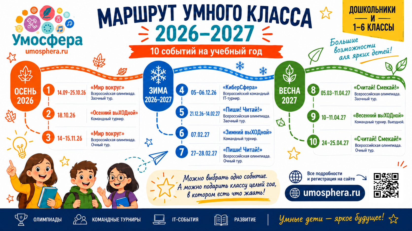 Маршрут умного класса: десять событий Умосферы на 2026–2027 учебный год.